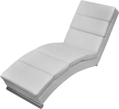 Produktbild von Chaiselongue Weiß Kunstleder 154 x 52,5 x 72 cm