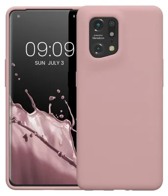 Produktbild von kwmobile Handyhülle für Oppo Find X5 (5G) Hülle - Case Silikon - Kabelloses Laden - Schutzhülle Cover in Winter Rose