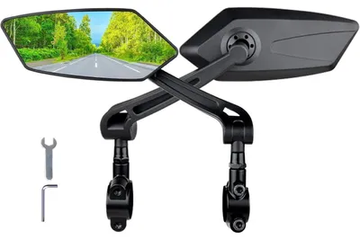 Immagine prodotto di Specchietti retrovisori per bicicletta, regolabili, in lega di alluminio, colore nero, confezione da 2 pezzi, compatibili con manubri da 22-25 mm