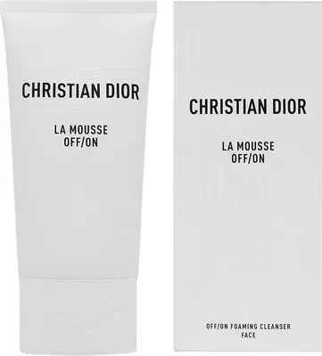 A product shot of a Christian Dior foaming cleanser tube and its packaging.