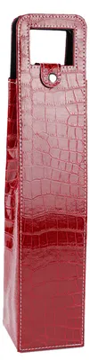 Produktbild von Wein-Einkaufstasche aus wiederverwendbarem Kunstleder, Champagner-Bier-Geschenktüten, Träger (rot)