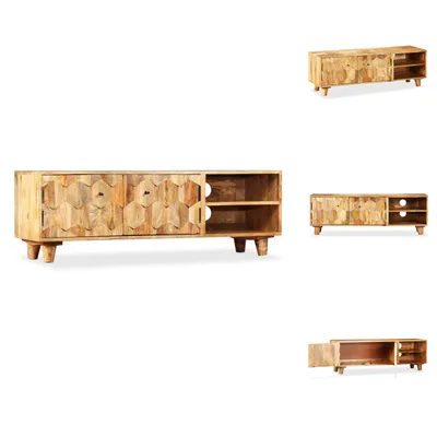 Image de vidaXL Armoire TV en bois de manguier massif 118 x 35 x 40 cm - Meuble TV