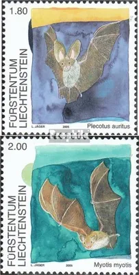 Produktbild von Briefmarken Liechtenstein 2005 Mi 1389-1390 (kompl.Ausg.) gestempelt Fledermäuse