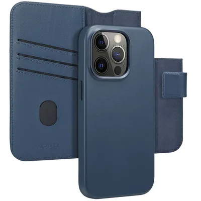Produktbild von Accezz 2-in-1 Klapphülle aus Leder mit MagSafe iPhone 14 Pro - Nightfall Blue
