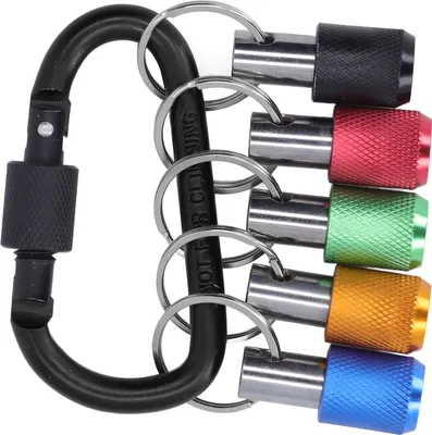 Image de porte-embouts à queue hexagonale 1/4", tournevis, barre de rallonge à changement rapide avec 5 douilles de couleur