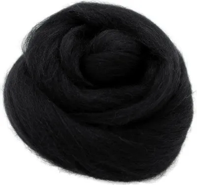 Produktbild von Filzwolle zum Trockenfilzen und Nassfilzen - Farbe Schwarz 20gr.
