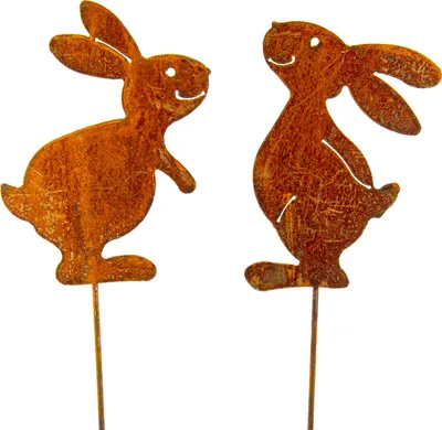 Produktbild von Edelrost Gartendeko Hasen Deko Frühling Deko für Garten oder Haustür Osterdeko