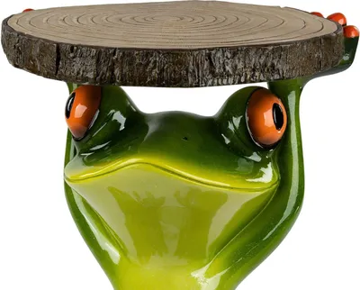 Produktbild von Garten Deko Tisch Frosch - Frosch Tierfigur für Blumen und Pflanzen - 44 cm