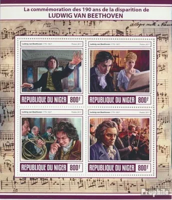 Produktbild von Briefmarken Niger 2017 Mi 5067-5070 Kleinbogen (kompl. Ausg.) postfrisch Ludwig van Beethoven