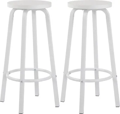 Immagine prodotto di Happyment BarHocker DeLuxus - Set di 2 - Sgabello da bar senza schienale - Bianco - 30×30×72?cm - Black Friday / Regalo di Natale