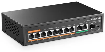 Productafbeelding van 11-poorts Gigabit PoE-switch met 8 PoE+ poorten, 2 uplink en 1 SFP-poort
