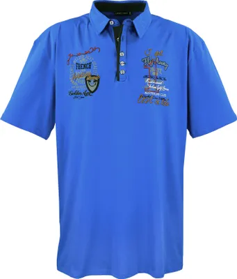 Produktbild von Übergrössen Hippes Polo-Shirt Kurzarm LAVECCHIA Royalblau 3XL