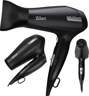 Produktbild von Zilan Reisefön Klappbar mit Konzentrator Haartrockner Haarföhn Trockenhaube Warmluftgebläse Stylingfön Gebläsetrockner Lufttrockner Haarföhne Haarbläser Trocknungsfön Haartrockenapparat DC Motor 2000W