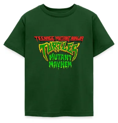 Produktbild von Spreadshirt TMNT Mutant Mayhem Logo Kinder T-Shirt, 122/128 (7-8 Jahre), Forstgrün