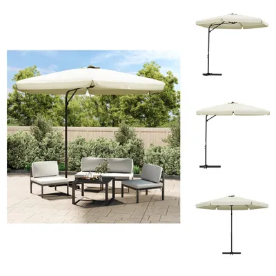 Produktbild von vidaXL Sonnenschirm mit Stahl-Mast 300 cm Sandweiß -  Sonnenschirme & Sonnenschutze