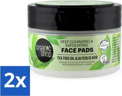 Produktbild von Organic Shop - Gesichtspads Tiefenreinigung - Erfrischend und reinigend - 20 Pads - Vorteilspack - 2 Stücke
