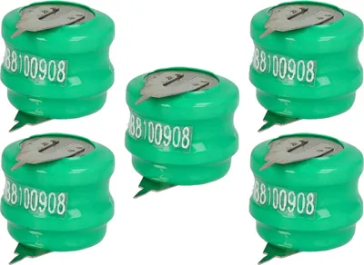 Produktbild von vhbw 5x NiMH Ersatz Knopfzellen-Akku (80 mAh, 2,4 V, NiMH)