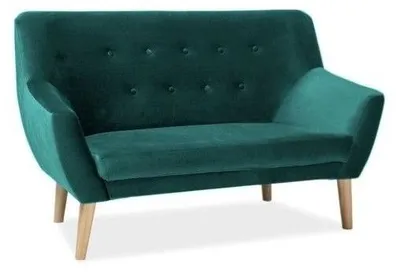Image de Canapé 2 places en tissu de velours - Nordic 2 - 136 x 75 x 90 cm - Vert
