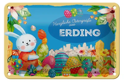 Produktbild von Blechschild Ostern Ostergrüße 18x12cm ERDING Geschenk Deko