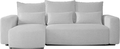 Produktbild von 4ALLHOME Ecksofa mit Schlaffunktion Travis, Couch, Sofa mit Bettkasten, Boucle, Eckcouch, L-Form, Schlaffsofa, Universal, Centaur 2 Hellgrau