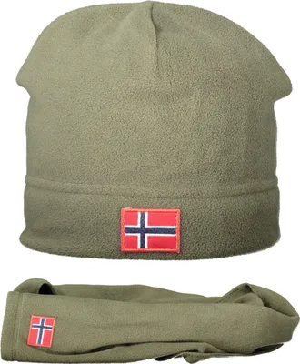 Immagine prodotto di Elegante cappello e sciarpa verde per uomo - Set in morbido pile