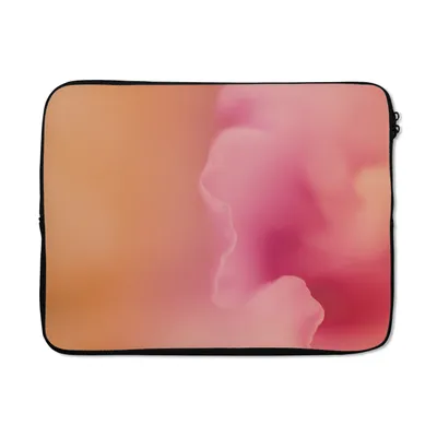 Produktbild von MuchoWow® Laptop Hülle 17 Zoll Laptoptasche Abstrakte rosa Blume - Zipper - Schutzabdeckung
