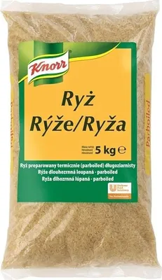 A bag of Knorr parboiled long-grain rice.