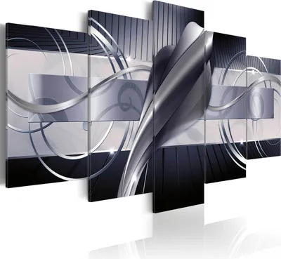 Image de Tableaux abstraits pour mur, dimensions 200x100 cm, ensemble de 5 pièces – Impression sur toile, décoration murale pour chambre, tableaux sur toile, décorations murales pour salon – a-A-0202-b-p