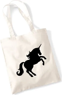 Produktbild von Huuraa Jutebeutel Einhorn Silhouette 10 Liter Natural Baumwolle Tasche Geschenkidee