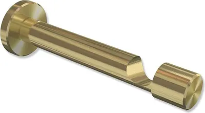 Produktbild von Interdeco Träger, Halterung mit 10,5 cm Abstand, Schraubkappenträger für Gardinenstangen 20 mm Ø, 1-läufig, Messing-Optik, Modell Prestige