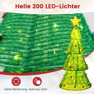 Immagine prodotto di Albero di Natale artificiale a LED Albero di Natale illuminato da 190 cm con 200 luci LED