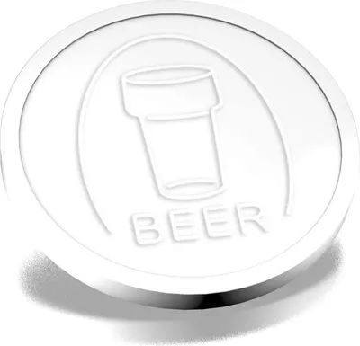 Produktbild von CombiCraft Wertmarke mit Bierglas Motiv Weiß Ø29mm - 250 Stück