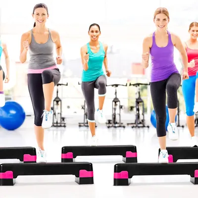 Obrázek produktu pro Nastavitelný aerobní stepper, 2 výšky, protiskluzový, černý