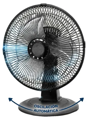 Obrázek produktu pro Stolní ventilátor, tři lopatky, nastavitelné rychlosti, černý