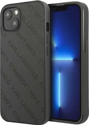Immagine prodotto di Karl Lagerfeld Klhcp13Sptlk Custodia rigida per Iphone 13 Mini 5.4 Nero/Nero Traforato Allover