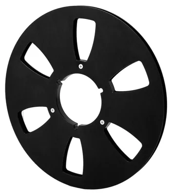 Imagen del producto de Bobina de recogida vacía de 10,5 pulgadas, con 6 orificios, de aleación de aluminio, compatible con diversas máquinas, para cintas de audio, color