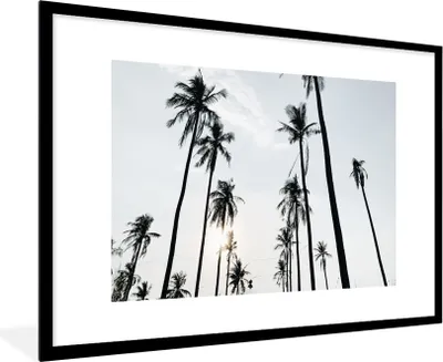 Produktbild von MuchoWow® Gerahmtes Poster Palmen - Sommer - Tropisch 90x60 cm - Poster mit Schwarzem Bilderrahmen Wandposter Rahmen Foto Bilder - Wanddekoration - Fotos