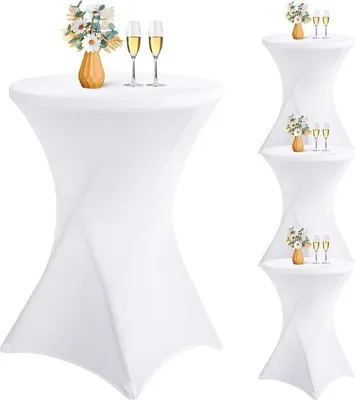 Produktbild von Cocktailtafel-Hussen 4er-Pack - Weiß, 80 x 110 cm