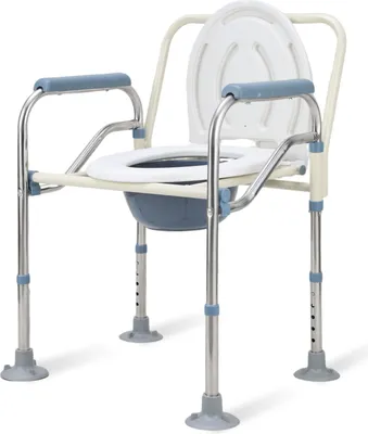 Produktbild von Jayseuw Faltbar Toilettenstuhl inkl. Eimer Höhenverstellbar Nachtstuhl Toilettenhilfe Antirutschenden WC-Stuhl mit Armlehne bis 150 kg