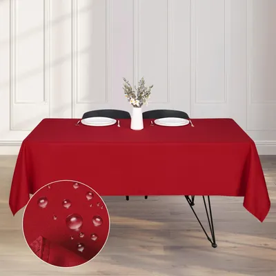 Produktbild von Tischdecke Outdoor Abwaschbar Rechteckig 137x280 cm Rot