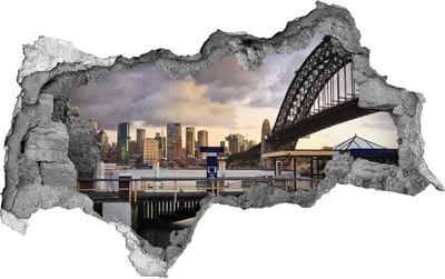 Produktbild von Selbstklebender Loch-3D-Aufkleber 95x73 cm Bridge in Sydney