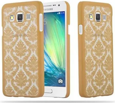 Image de Cadorabo Housse pour Samsung Galaxy A3 2015 Housse de protection en or Hard Case Housse de protection Fleurs Etui Housse pour portable