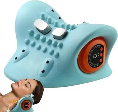 Produktbild von Nackenmassagegerät, Nackenstrecker,EMS,Neck Pain Relief, Nackenstütze zur Nackenentspannung,Tragbar,Blau