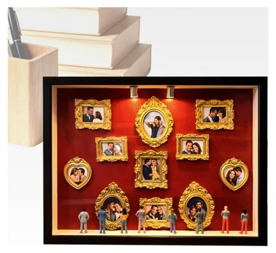 Produktbild von DIY Mini Museum Silhouette Box, Bastelset für Schreibtischdekoration | Miniatur Museumsrahmen Bastelset, Geschenk für Sammler für Zuhause, Wohnzimmer, Schlafzimmer, Arbeitszimmer