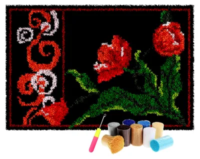 Produktbild von Teppichknüpfset für Erwachsene – DIY Bastelset für Anfänger, 90 x 120 cm
