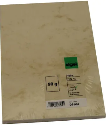 Produktbild von SIGEL DP907 Marmor-Papier, beige, A5, 90 g/m², 100 Blatt