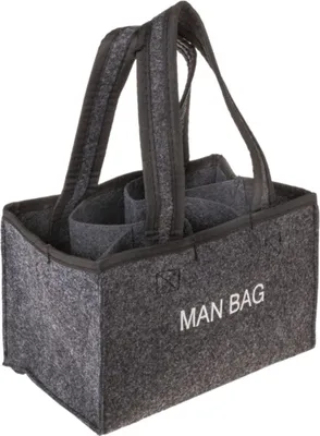 Produktbild von Flaschenträger anthrazit 6 Flaschen Man Bag Filztasche Bier