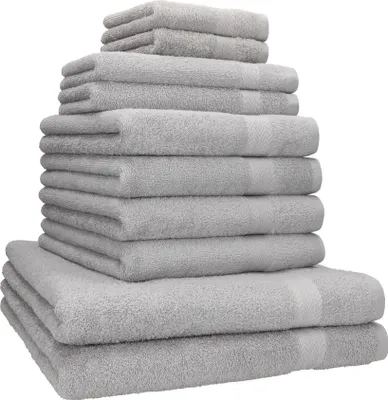 Produktbild von Betz 10-tlg. Handtuch-Set PREMIUM CLASSIC 2 Duschtücher 4 Handtücher 2 Gästetücher 2 Seiftücher  Farbe: silbergrau