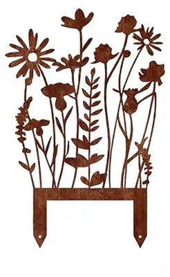 Image de Omgoods - Décoration de jardin en métal, résistante aux intempéries, en forme de fleur