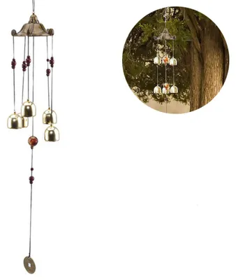 Produktbild von Glücks-Windspiel Feng Shui Glocke für Glück und Wohlstand – Hängende Dekoration für Haus, Garten, Terrasse – Geschenk